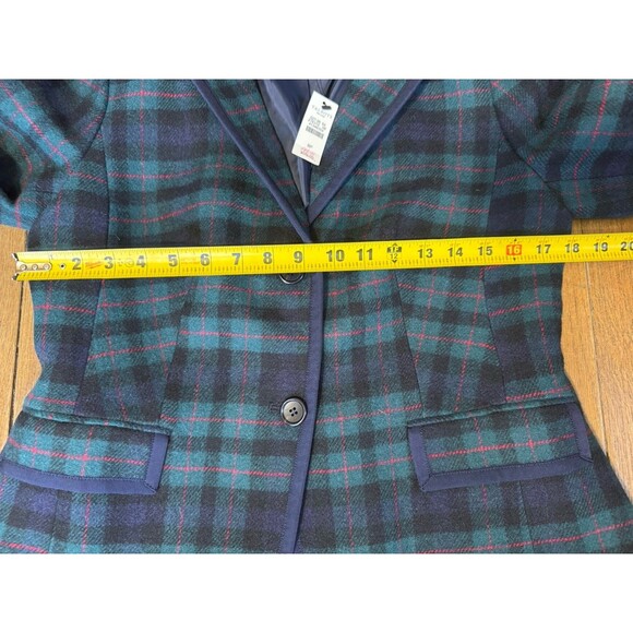 NWT Talbots Tartan Green Plaid Wool Blazer 8P Academia Career Professional - Picture 5 of 7